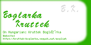 boglarka kruttek business card